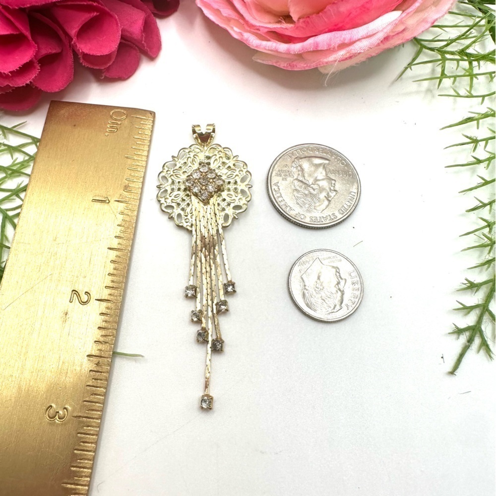 NEW⚜️Golden Crystal Fringe Charm Pendant - Picture 5 of 6